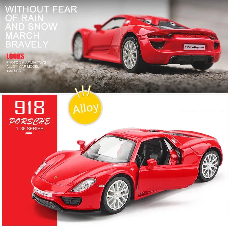 1:36 Porsche 918 Sports Car Alloy Model Diecast Toy Vehicles Metal Toy Car Model High Simulation Collection Kids Toy Gift A37