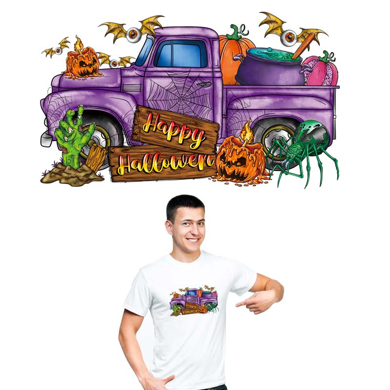 Wärmeempfindliche Klebstofftransfermittel für Halloween-Autos, T-Shirts, die leicht zu bedrucken sind, selbstklebende Etiketten für Kleidung
