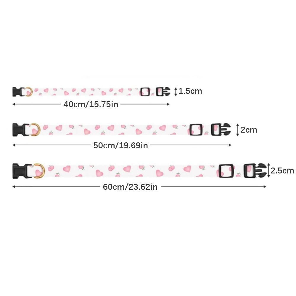 Strawberries Flower Pattern Adjustable Pet Collar Cotton Cat Traction Necklace Pet Dog Collar  Cat