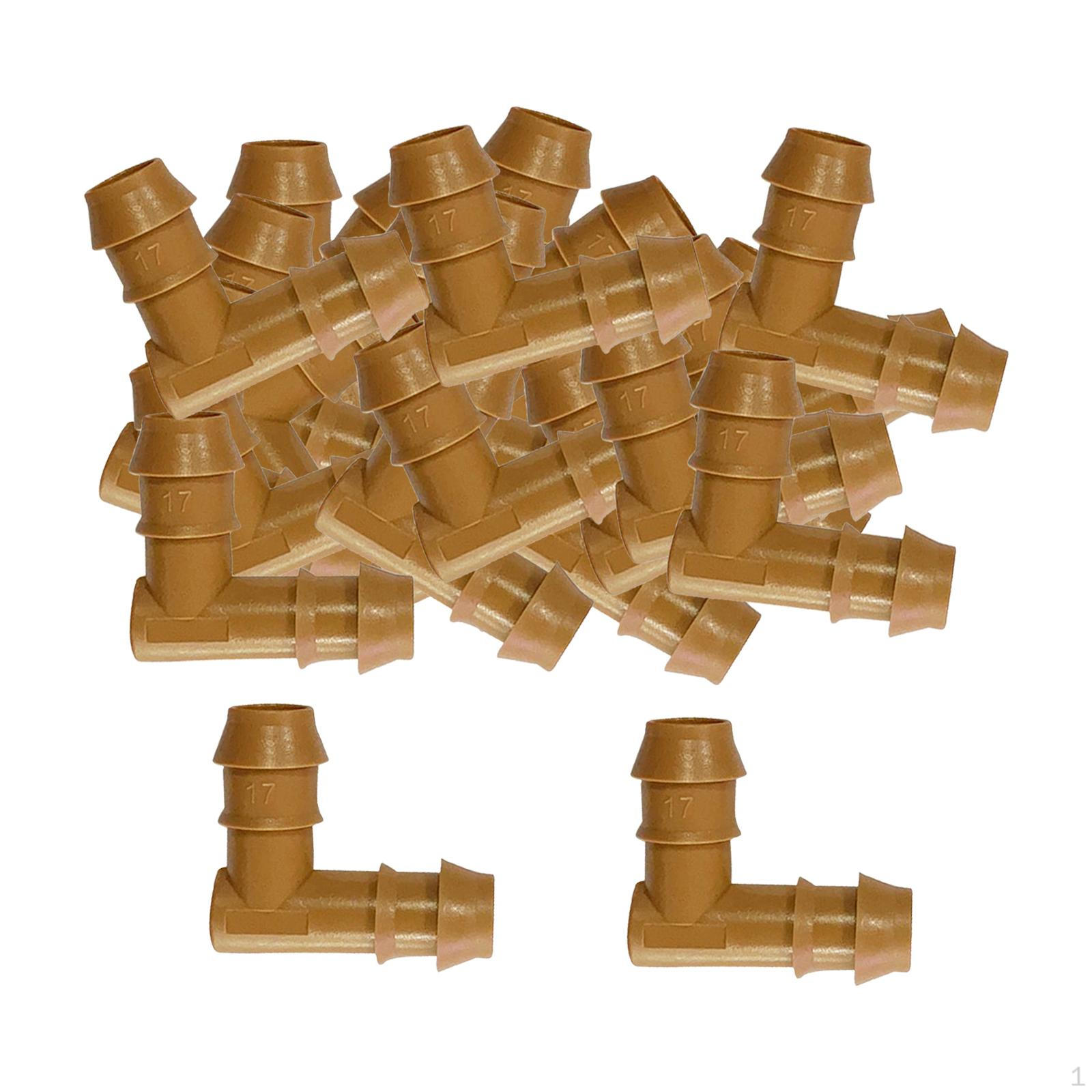 100 Pieces Barbed Connectors Drip Tubing 17mm L Shaped System Multipurpose
