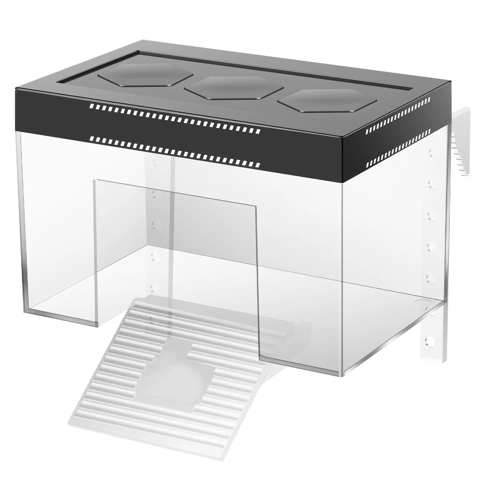 

Turtle Topper Basking Platform Adjustable Height Hanging Turtle Basking Land with Ramp Transparent Aquarium turtle Resting Tank