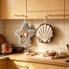 Creative starfish shell hand towel for hanging, household use, coral fleece thick and absorbent kitchen cloth hand towel