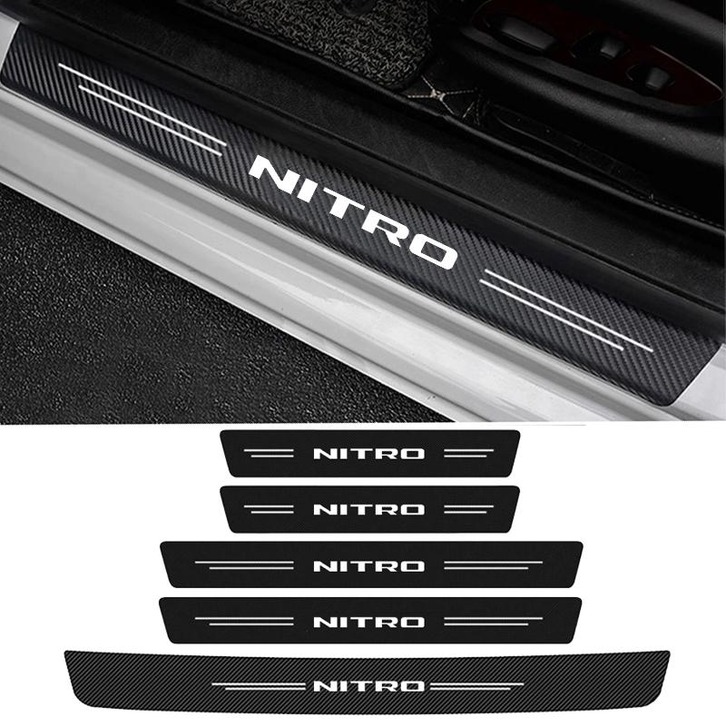 

Защита края двери автомобиля, защита для порога, наклейки против царапин, логотип NITRO, карбоновое волокно, порог багажника, полоски для педалей двери