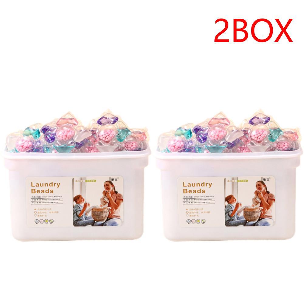 50pcs/box Laundry Detergent Soap Box 5 in 1 Detergent Liquid Laundry Beads Laundry Aroma Liquid Capsule Ball for Home Dormitory