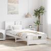 White Bed Frame with Headboard 75 x 190 cm Engineered Wood