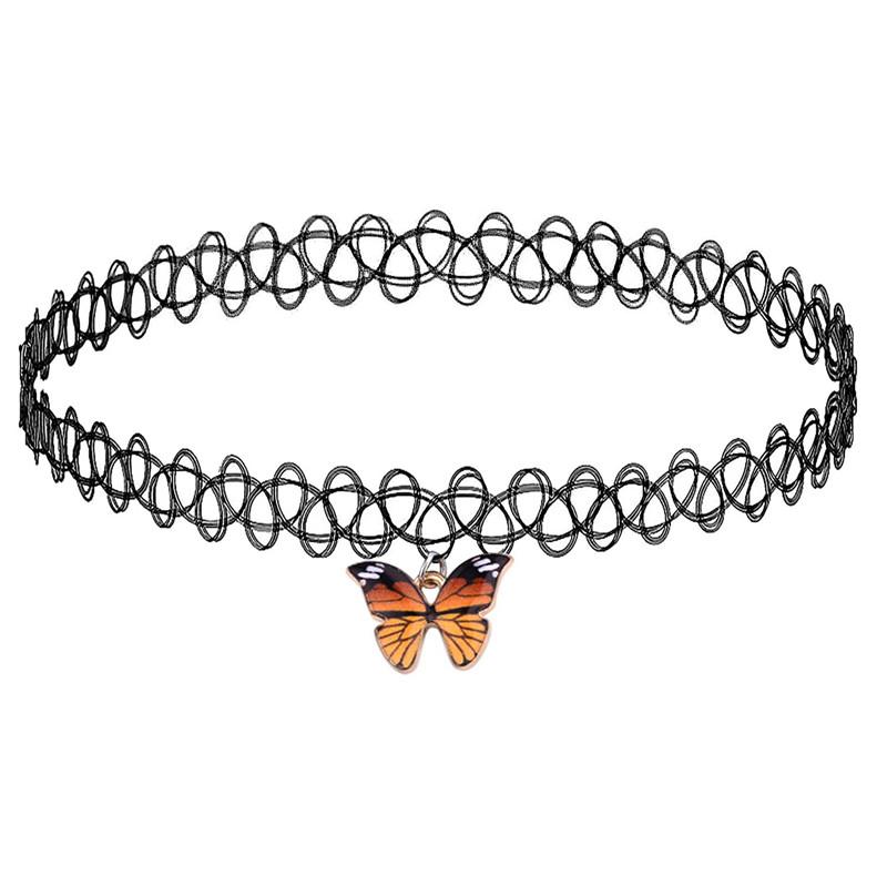 Short Black Choker Necklace for Women Girl Star Sun Butterfly Design Fish Line Necklace Gift for Friend Collar Jewelry