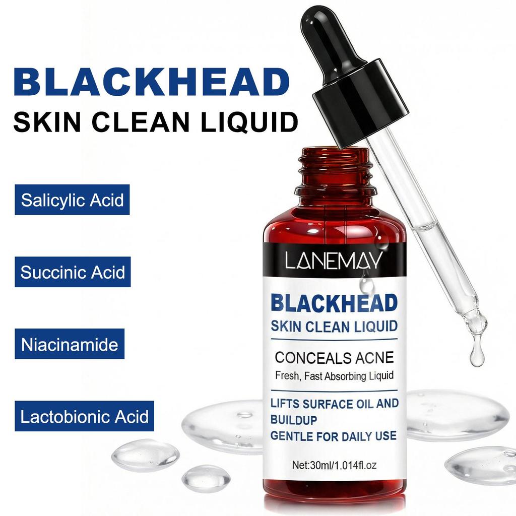 Blackhead Skin Clean Liquid-Lifts Surface Oil And Buildup-Clean Face And Conceals Acne-Gentle For Daily Use, 30ml