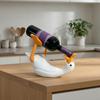 Goose Wine Bottle Holder, 3D Printed White Duck Shape Wine Rack for Standard Bottles, Funny Kitchen Bar Decor, Unique Gift for Wine Lovers