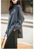 Women's 100% Wool High Neck Shawl Cape Sweater - Loose Fit, Cozy Autumn/Winter Pullover