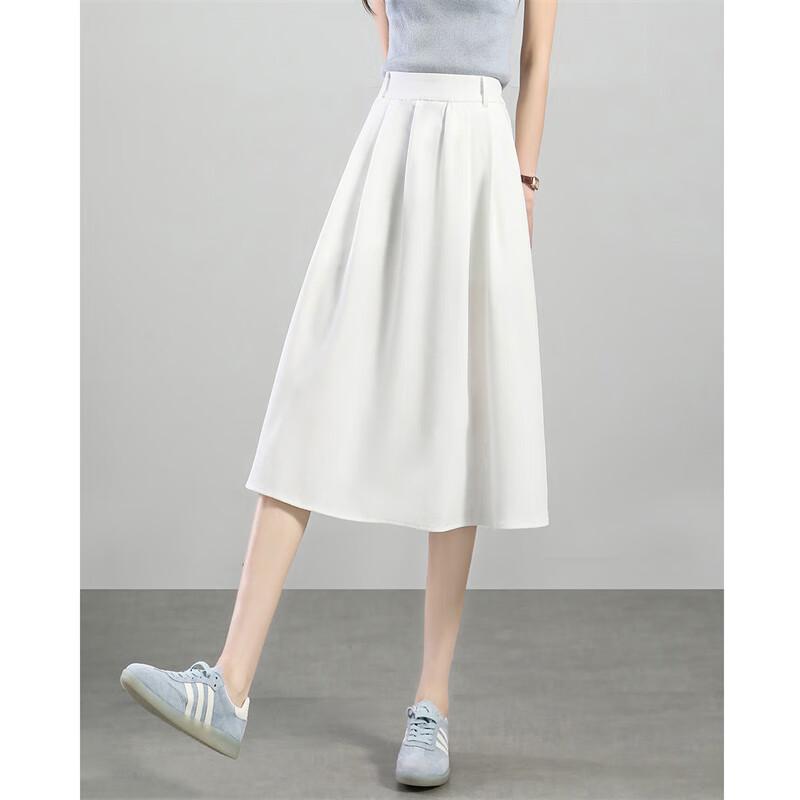 Elegant High-Waist A-Line Midi Skirt