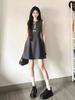 Bow Hollow Sleeveless Dress Children Waist Thin Temperament Design Sense Niche Sexy Short Skirt Summer