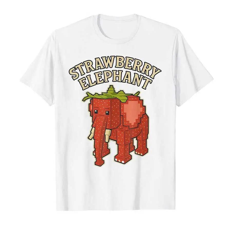 

Strawberry Elephant Funny Italian Brainrot Kids Gaming Meme T-shirt for Men Women Cotton Short Sleeves Plus Size Loose soft top 4XL