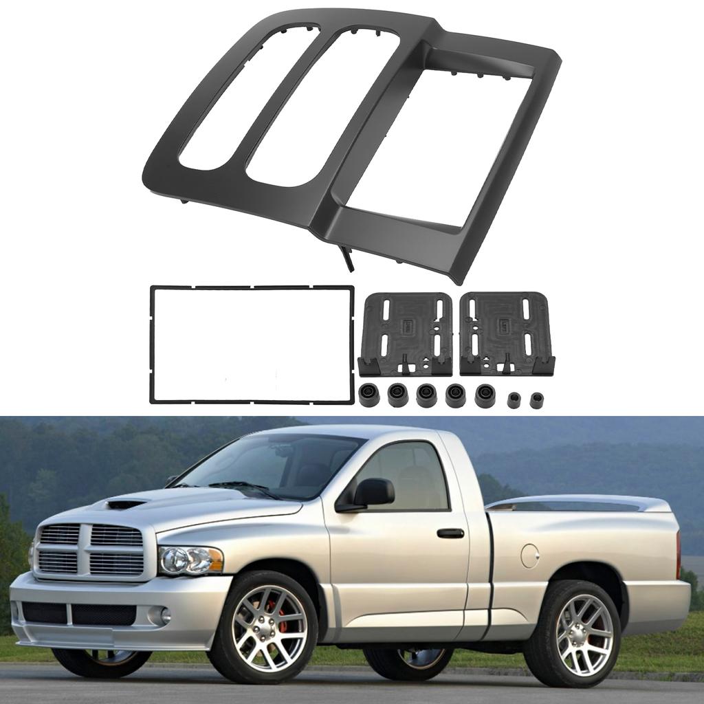 2DIN Car Radio Stereo Fascia Frame Dash CD Panel Trim Replacement for Dodge Ram Truck 2002‑2005