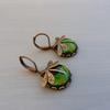 Vintage Bronze Dragonfly Earrings Fashion Gold Metal Carving Pattern Inlaid Moonstone Drop Earrings for Women Jewelry