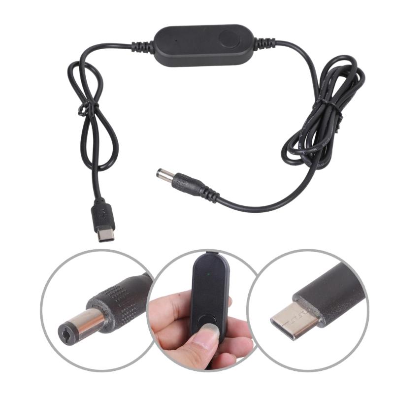 5V To 12V Voltages Boosters Cable USB C To 5.5x2.1mm Converters 12W Output For Electronics And DIY Projects