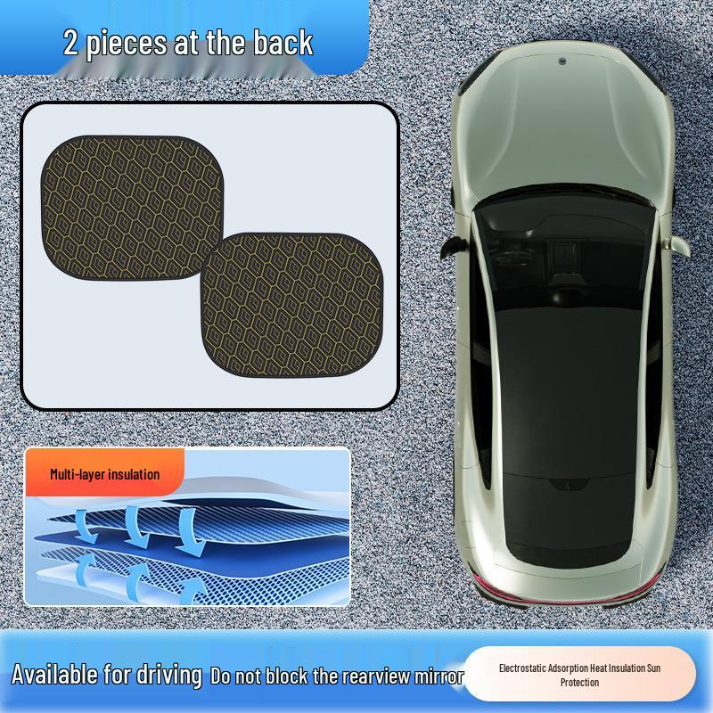 Diamond Pattern Electrostatic Car Sun Shade - Heat Insulation Side Window Visor