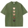 Love Heart Graffiti Printed Washed TShirt Womens Cotton Tops Comfortable Distressed ONeck Streetwear Summer Womans Clothes