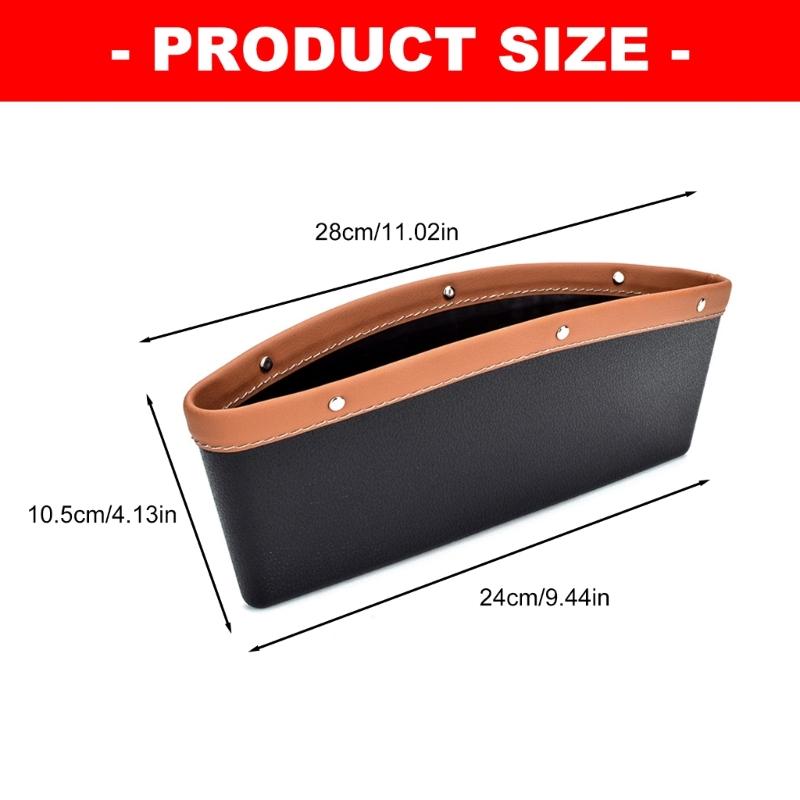 Vehicle Seat Side Catchall Box with Textured Trim, Open Storage Space, and Room for Phone, Cards, Tissue, and Coins