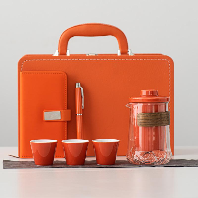 Creative Trend Business Banking Company Festival High-end Gift Set Ceramic Guanshan Tea Set