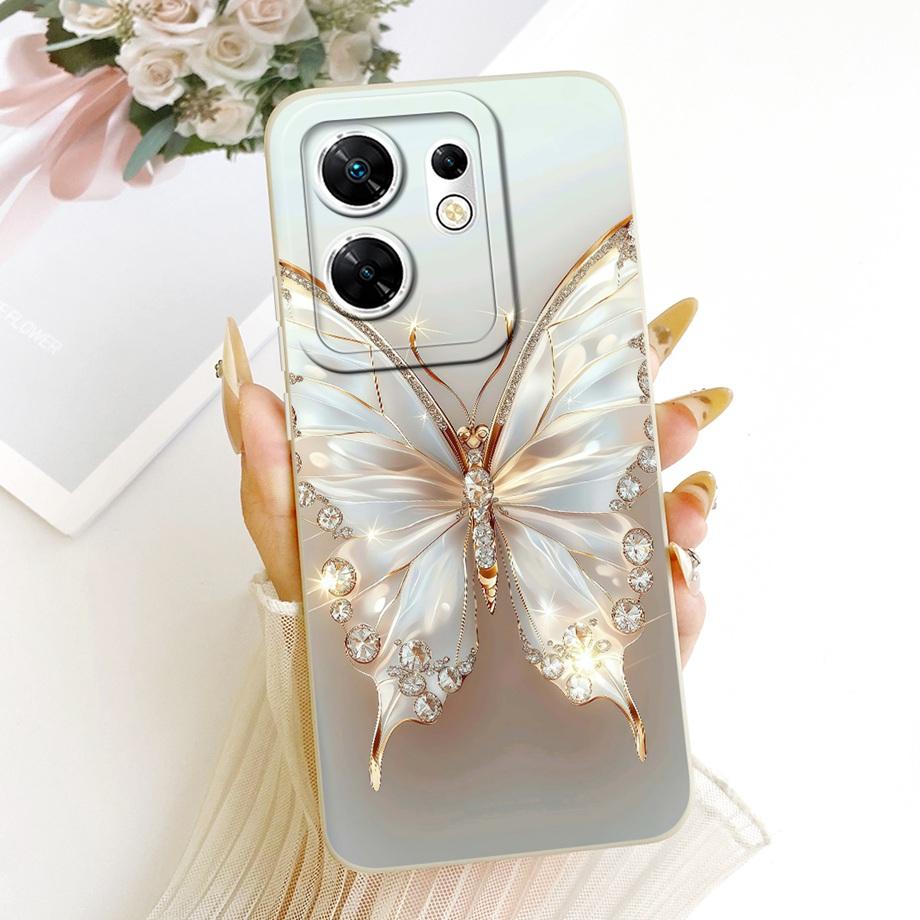 Fashion Painting Phone Case For Infinix Zero 30 4G 5G Zero X Neo X Pro Funda Soft Matte Silicone Bow Pattern Cartoon Cat Cover