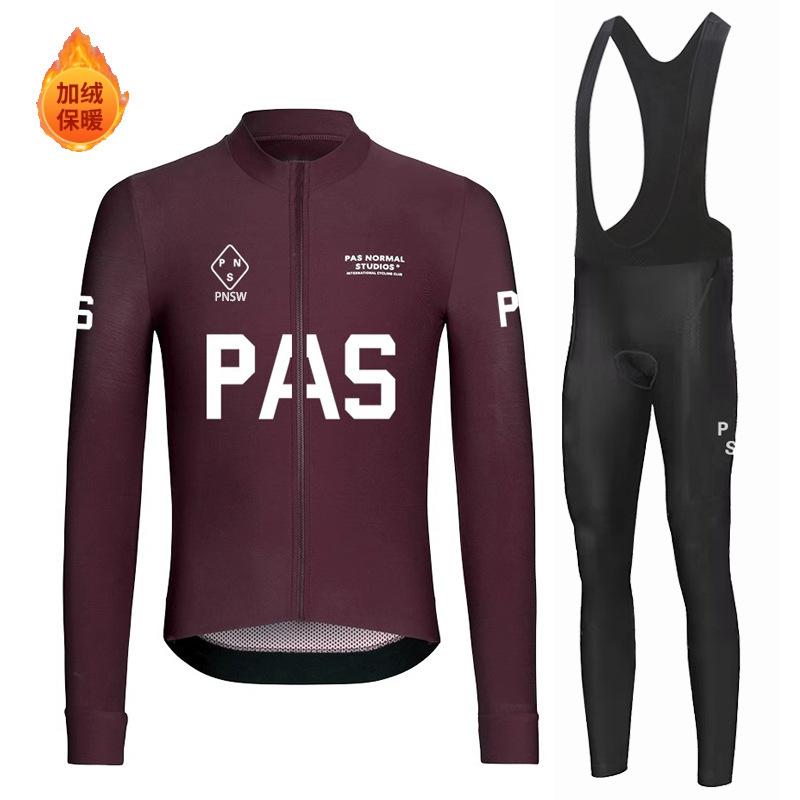 Winter Outdoor Sports Long-sleeved Cycling Clothes Men and Women Quick-drying Fleece Double Arrow Seat Cushion 2026 Winter Fleece Cycling Clothes Set