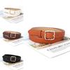 Simple Solid Color Women Belt With Twists Square Button Fashionable Versatile