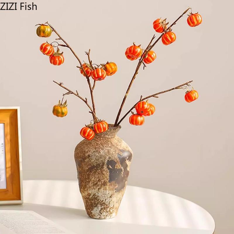 Keramikvase im Wabi-Sabi-Stil Tischdekoration Unvollkommene Ästhetik Blumenarrangement Retro Blumenvase Raum Ästhetische Dekoration