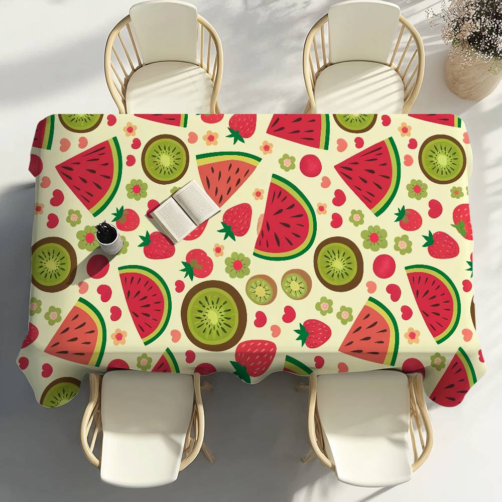 Roze Watermeloen Fruit Tafelkleed Feestdecoratie Eetkamer Huis Keuken Terrassen Waterdicht Vlekbestendig Tafelkleed 100x140cm