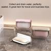 Travel Soap Case with Lid Leakproof Soap Container with Drainage Layer Portable Bar Soap