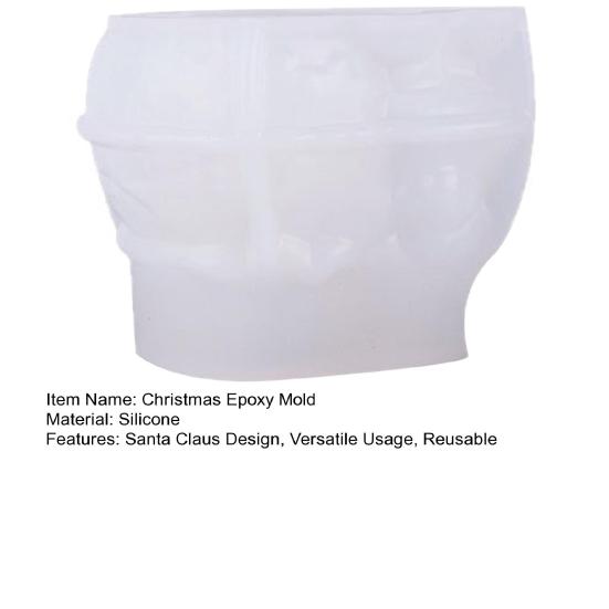 Christmas Santa Claus Epoxy Mold Small Item Storage Candle Container DIY Casting Mold Reusable Holiday Decor