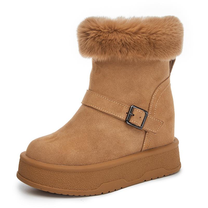 Snow boots increase in height in autumn and winter new platform casual shoes ins trendy small velvet cotton shoes A