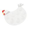 8 Grid Deviled Egg Platter Tray Cute Chicken Shaped Ceramic Dish Easter Egg Display Holder