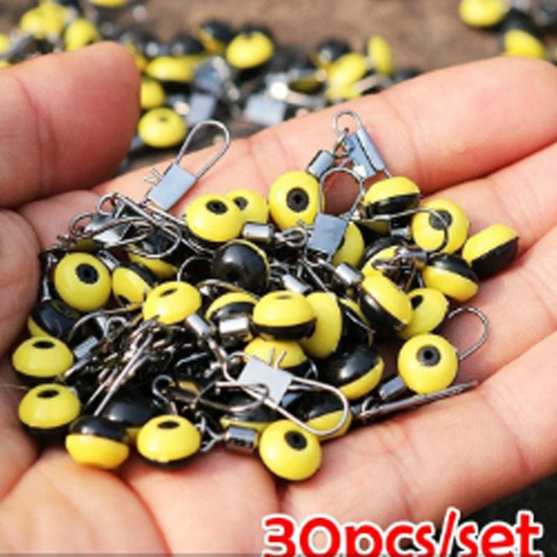 30 szt./zestaw Spławiki Stopery do spławików Złącza typu Fasolka Kosmiczna Narzędzia Sprzęt do Wędkarstwa Morskiego Słodkowodnego Plastik Metal NOWY ZESTAW