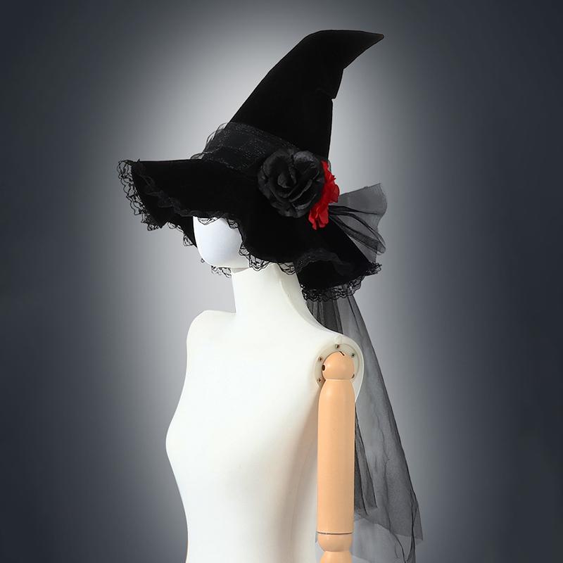 Cadılar Bayramı Cadı Şapkaları Punk Gotik Kraliçe Çiçek Büyücü Şapkası Barok Cadılar Bayramı Dekorasyonu Giydirme Aksesuarları Parti Malzemeleri Yetişkin