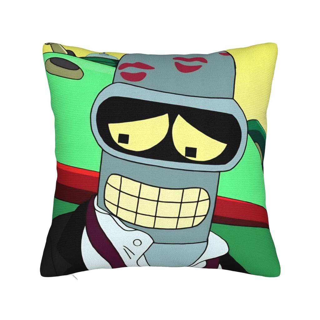 Futuramas Cartoon Comic Pillowcases Merch Soft Cushion Cover Gift  Pillow Case Cover Living Room Multiple Sizes