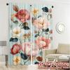 2D FLAT PRINTING 2pcs Curtains (Without Rod) Floral Spring Blossom Design(1) Easter holiday curtains with digital printing