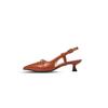 Women Stylish Tan Short Heeled Shoes