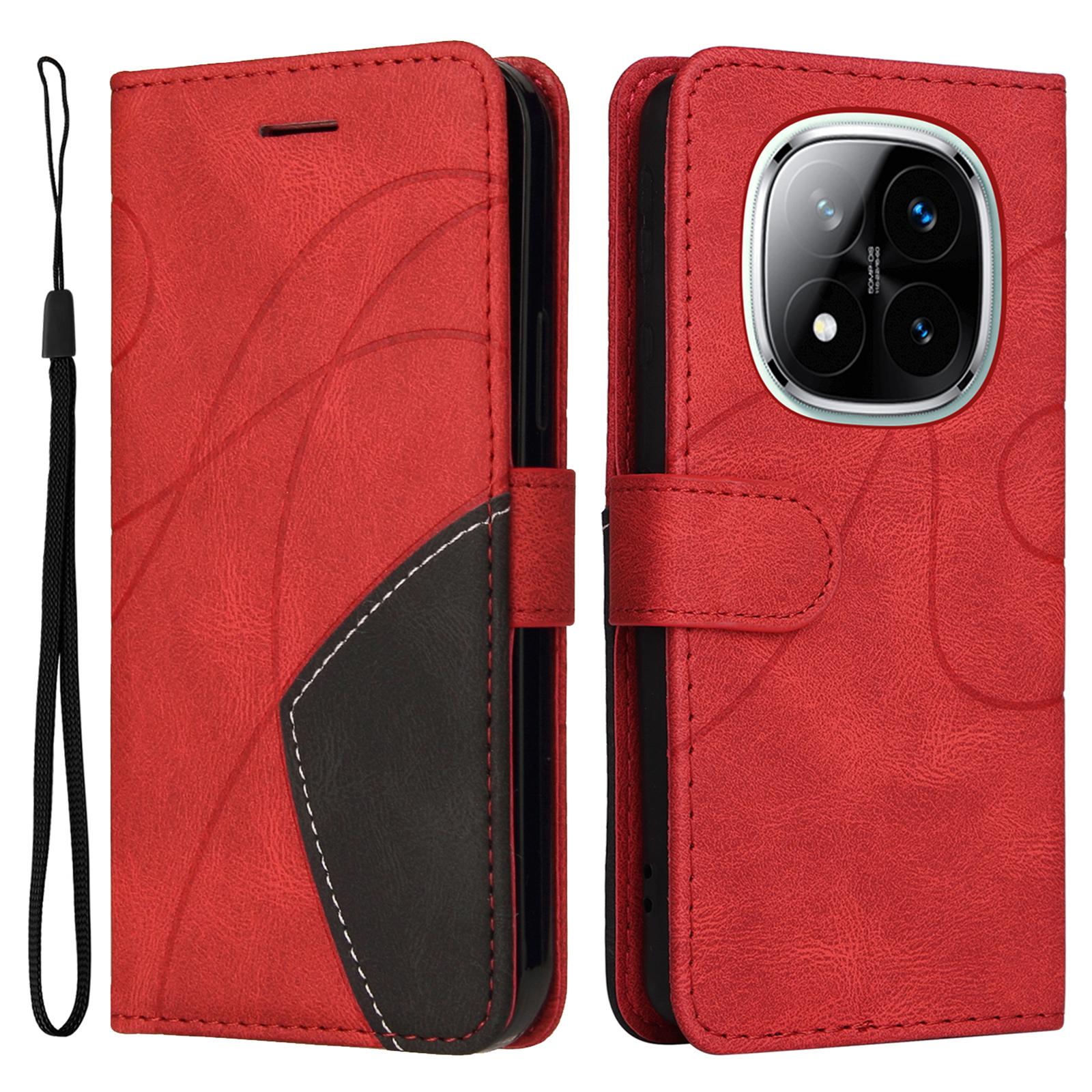 

Для Xiaomi Redmi Note 14 Pro+ 5G/Note 14 Pro 5G/Poco X7 5G Кожаный чехол-кошелек с подставкой, цветная вставка, чехол для телефона D