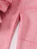 Girls' Autumn/Winter Plush Solid Color Hoodie & Flared Pants Set (Ages 4-7)