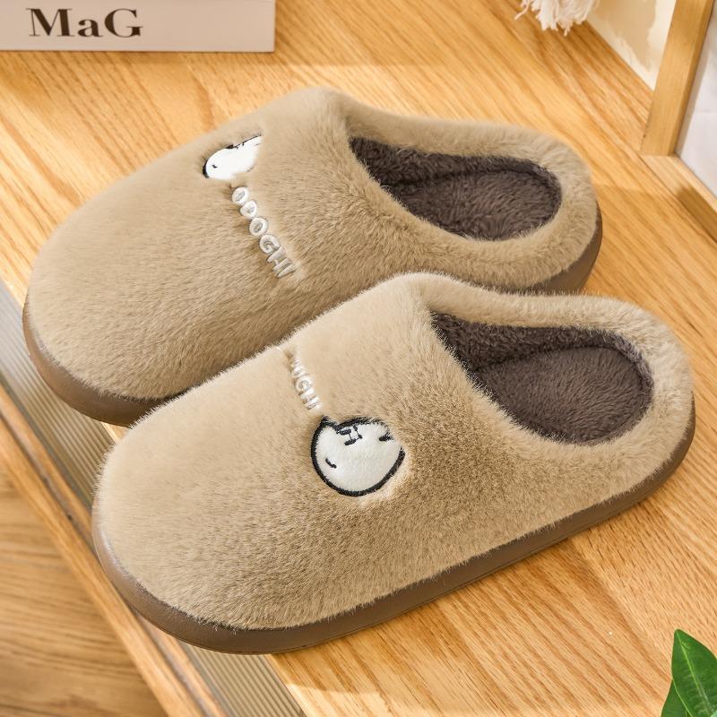 Cotton slippers women's winter new indoor home non-slip thick bottom plush warm couple plush slippers men