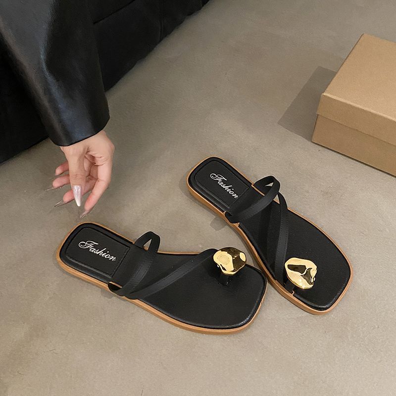 

Тапочки модные летние верхняя одежда пляжные сандалии на плоской подошве фея ветер медведь толстая подошва нескользящие универсальные классные тапочки интернет знаменитость 40