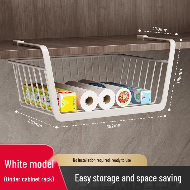 Under-Table Hanging Storage Rack for Kitchen and Dormitory