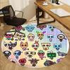 Sprunki Game Pattern Round Rug, Indoor/Outdoor Mat, for Picnic, Gameroom, Bedroom, Office, Living Room, Home Decor Carpet, Birthday Gift