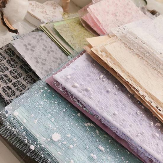 10Pcs/Set Handbook Papers Fadeless Anti-Break Cuttable Folding Easy to Paste Marbling Pattern A5 Handbook Collage Papers for School