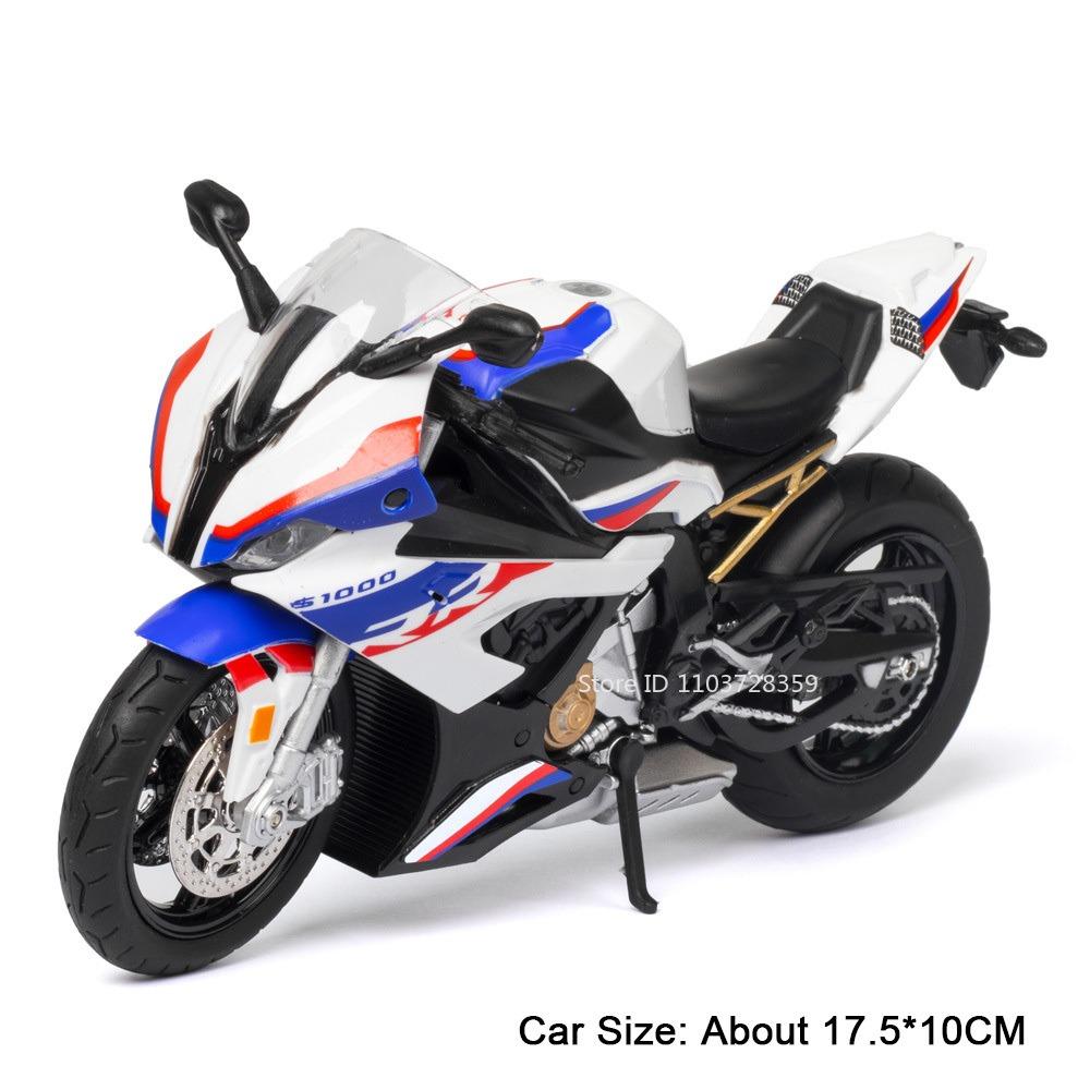1:12 S1000Rr Miniature Motorbike Model Toys Alloy Diecast Rrs1000 Motorcycles Sound Light Shock Absorption Ornament Boys Gifts