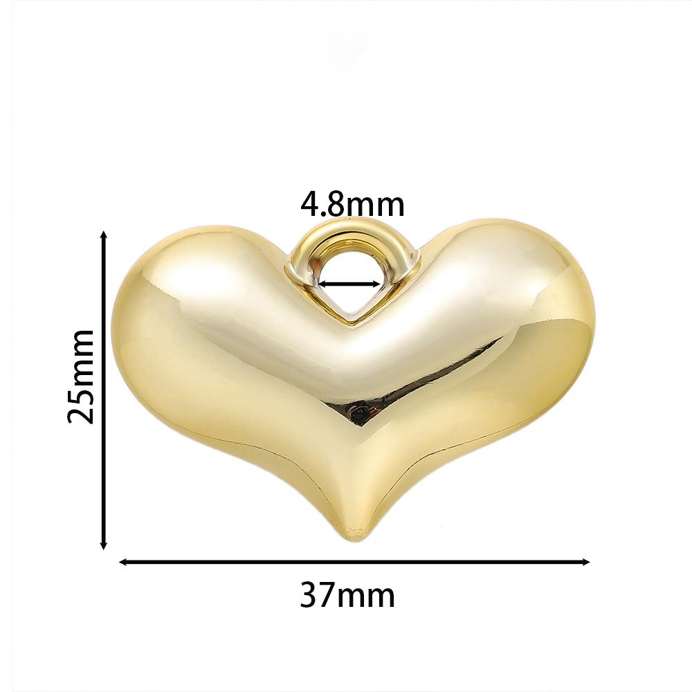2pcs/Lot CCB Large Heart Shape Pendants Charms for DIY Earring Necklace Bracelet Jewelry Making Accessories Supplies