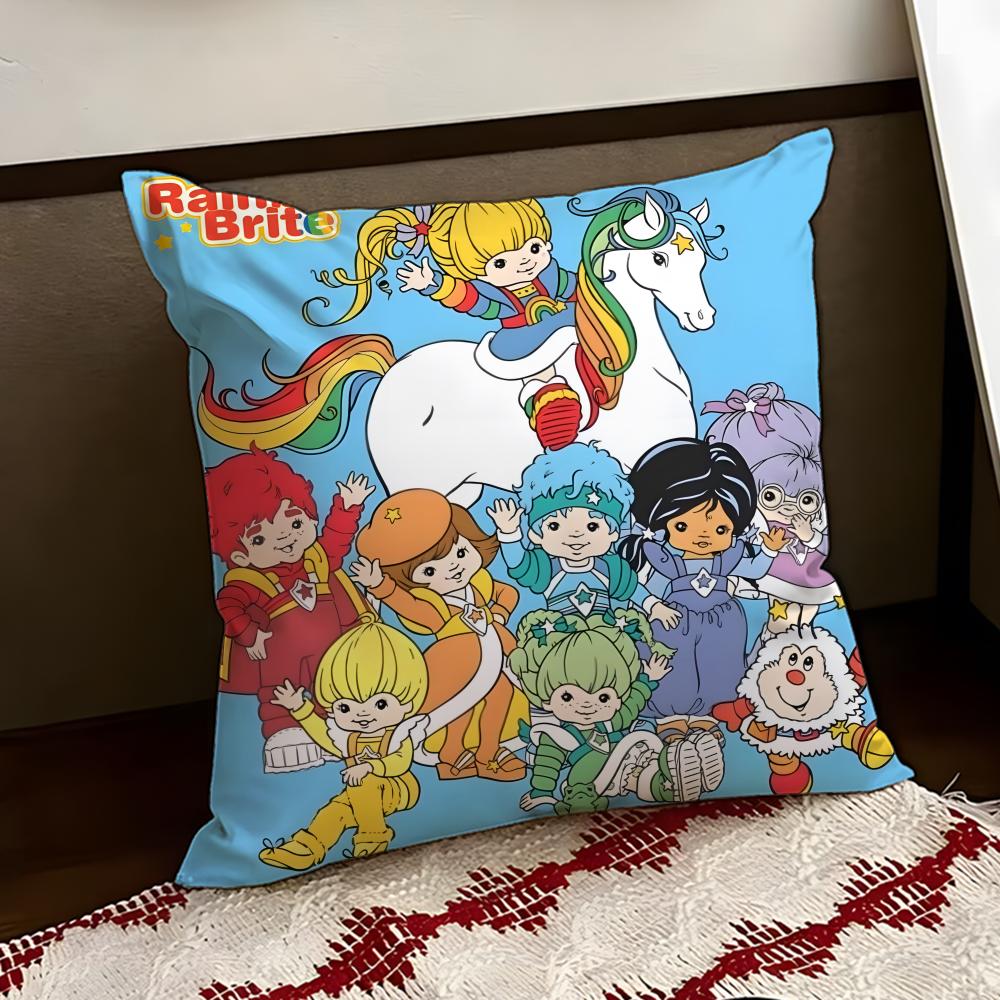 Cute RRainbow BBrite Cushion Cover Reversible Soft Durable Pillow Cover Home Car MultiScene Use for Daily Comfort