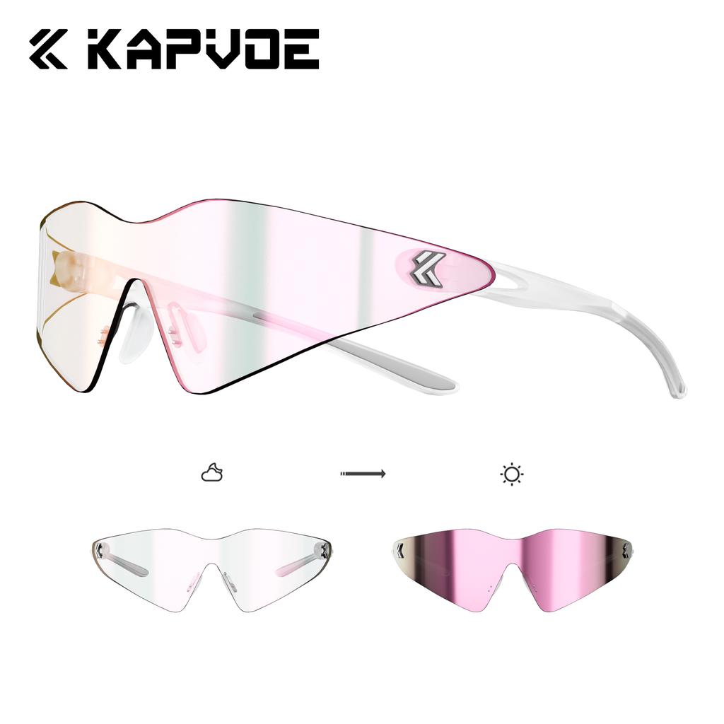 Kapvoe Sunglasses Cycling Glasses Photochromic UV400 Women Outdoor Sports Hiking Running Lightweight MTB Bike Baseball Eyewear