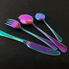 24Pcs Mirror Polished Blue Cutlery Set Stainless Steel Dinnerware Set Knife Fork Coffee Spoon Tableware Set Kitchen Dinner Silverware Set