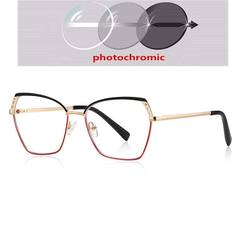 0 -0.5 -0.75 To -6.0 Metal Steampunk Hexagon Prescription Glasses Myopia Blue Light Blocking Student Dioptric Glasses Women
